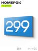Номер на дверь 299, табличка на дверь для офиса, квартиры, кабинета, аудитории, склада, голубая 120х70 мм, Айдентика Технолоджи