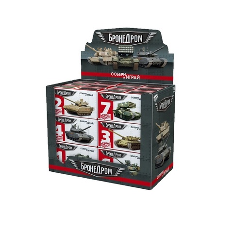 КОНФИТРЕЙД БРОНЕДРОМ игрушка танк в коробочке 1кор*8бл*18шт