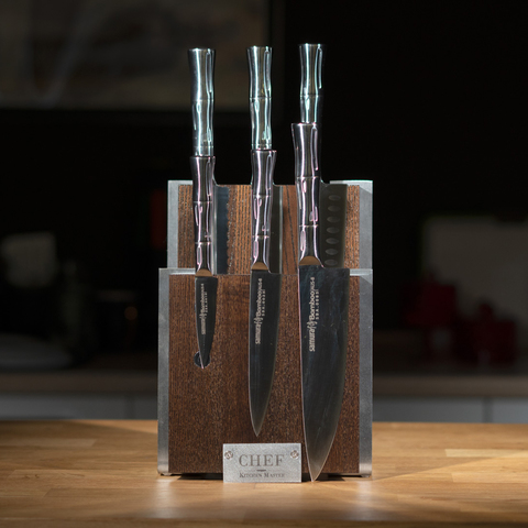 Комплект из 6 ножей Samura BAMBOO и коричневой подставки