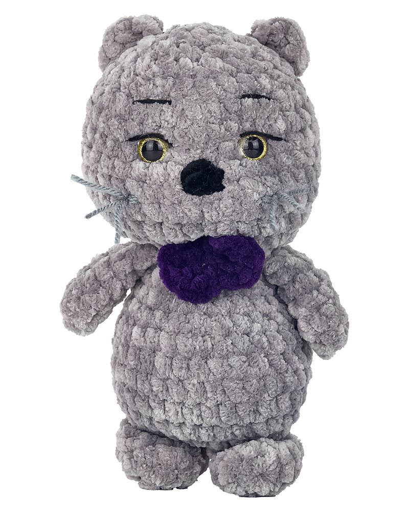 Мягкая игрушка котёнок (серый) 19 см