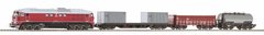 PIKO 97935 Стартовый набор с тепловозом BR 130 CSD и 3-мя грузовыми вагонами, рельсы на подложке