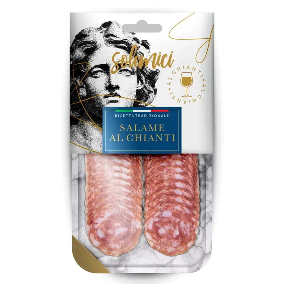 Колбаса сыровяленая полусухая Salame Al Chianti Салями С Кьянти Solemici нарезка 70 гр