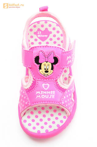 Босоножки Минни Маус (Minnie Mouse) на липучке для девочек, цвет розовый белый. Изображение 13 из 13.