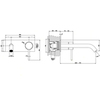 Gessi 316 54090#239 Встраиваемый смеситель с изливом 200-170мм (внешние части), цвет: steel brushed