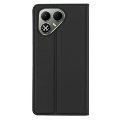 Чехол книжка из кожи черного цвета для смартфона Tecno Pova 8 5G, серия Skin Pro Series от Dux Ducis