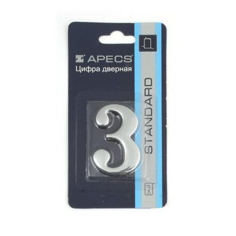 Цифра дверная APECS DN-01-3-Z CR хром
