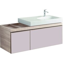 Geberit Citterio 500.568.JI.1 Тумба для раковины 133.4x55.4x50.4см, бежевый / глянцевое стекло, светлый дуб / меламин, структура дерева фото