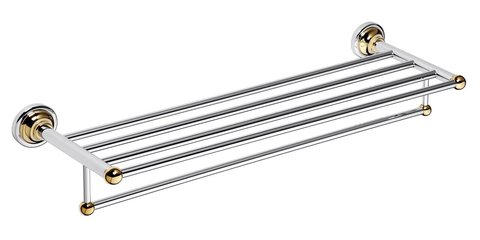 Bemeta RetroRetro 144202098 Полотенцедержатель с полкой, цвет: золото, хром