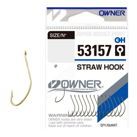 53157 № 12 Крючки OWNER Straw Hook-Brown / продажа от 5 уп.