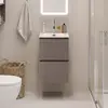 BelBagno UNO-MINI-400-2C-SO-СO База под раковину подвесная с фрезерованными ручками по всей длине фасада с двумя выкатн. ящ., Бежевый Мат.,400x395x608