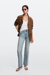 Massimo Dutti Джинсы-клеш со средней посадкой, светло-голубой