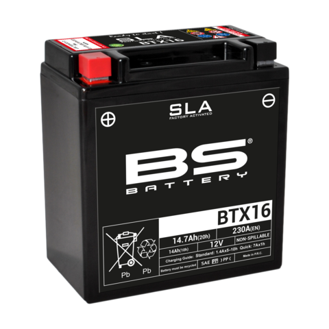 BTX16 (FA) Аккумулятор BS SLA, 12В, 14 Ач, 230 А 150x87x161, прямая ( +/- )