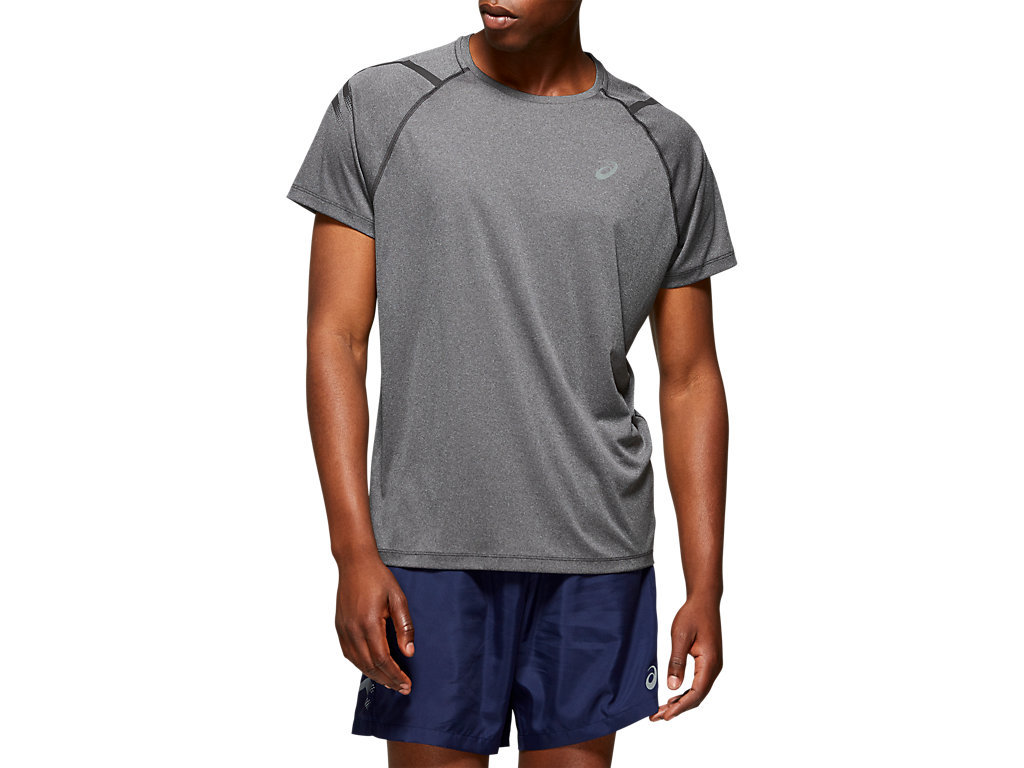 Asics Icon Ss Top футболка для бега мужская серая - 3