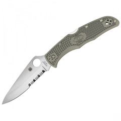 Фото Складной нож Spyderco Endura 4 - 10PSFG, сталь VG-10 Satin Combo, рукоять термопластик FRN зелёная (foliage green)