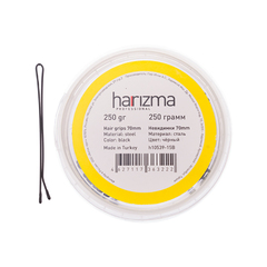 Невидимки для волос Harizma, 70 мм, прямые, черные (h10539-15B)