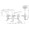 TOTO MH/NEOREST TBG04202R Смеситель для ванны, на 4 отверстия, с ручным душем, Comfort Wave цвет: хром