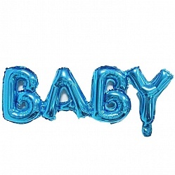 Шар К Надпись, BABY, Синий, 38''/81 см, 1 шт. (под воздух)