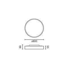 DOMIO Потолочный светильник Ш800 78W черный OPAL 3000K CRI80