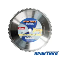 Диск пильный твердосплавный по алюминию ПРАКТИКА 355 х 25,4 мм, 100 зубьев (030-566)