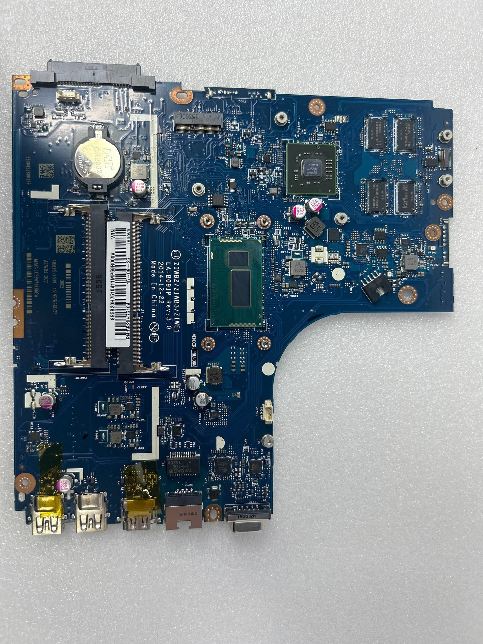 Материнская плата для ноутбука Lenovo B50-80 LA-B091P W8S Intel core I3-4005 Radeon R5 M330 2G FPDC (5B20H75104), оригинал