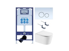 Aquatek SET Aquatek ОБЕРОН T-015 4в1 SET Aquatek ОБЕРОН T-015 4в1 (рама INS-0000025+крепеж KKI-0000002+ клавиша KDI-0000015+унитаз AQ1365T-00 ОБЕРОН с тонким сиденьем soft-close) фото