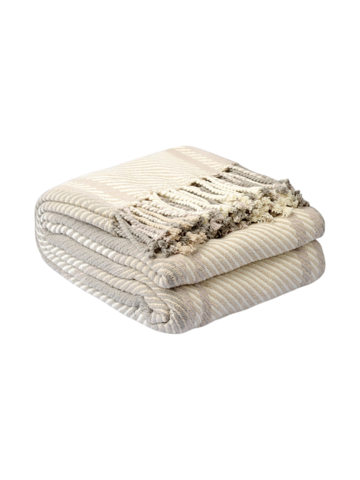 Покрывало из хлопка Warm traditions бежево-серого цвета, 180х250 см