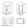 Am.Pm W84G-403-12090-BТ Душевое ограждение Func Square Slide 120х90. черный. прозрачное