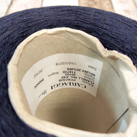 Меринос с кашемиром (20%) CARIAGGI FLANELL 2/40 темно-синий