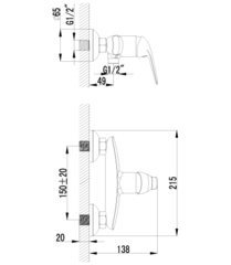 Смеситель для душа LEMARK plus ADVANCE – LM1203C