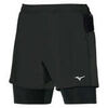 Mizuno ER 5.5 2 in 1 Short беговые шорты мужские черные - 1