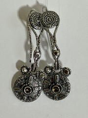 Солнечное Колесо (серьги из серебра)