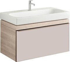 Geberit Citterio 500.559.JI.1 Тумба для раковины 88.4x55.4x50.4см, бежевый / глянцевое стекло, светлый дуб / меламин, структура дерева фото