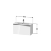 Duravit D-Neo DE426901616 Тумбочка подвесная, Compact 440x810x372, 1 ящик, цвет: Black Oak