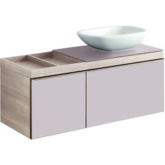 Geberit Citterio 500.565.JI.1 Тумба для раковины 118.4x54.3x50.4см, бежевый / глянцевое стекло, светлый дуб / меламин, структура дерева фото