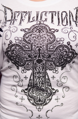 Affliction | Футболка лонгслив женская EASTWOOD BLOSSOM AW19299 принт спереди