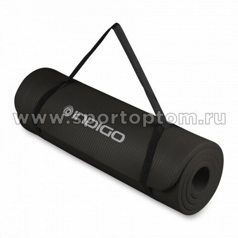 Коврик для йоги и фитнеса INDIGO NBR 173*61*1 см Черный