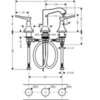 Hansgrohe Metropol Classic 31330000 Смеситель для раковины двухвентильный на 3 отверстия с донным клапаном