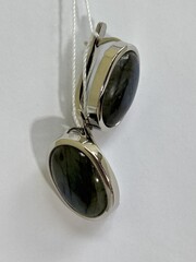 Овал Б (серьги из серебра)