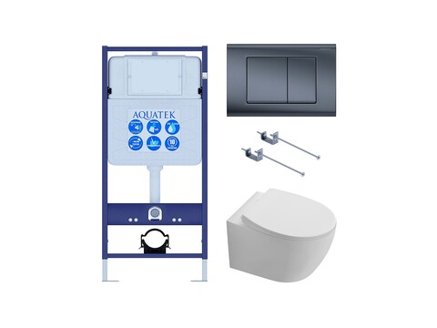 Aquatek SET Aquatek СИРИУС KDI-033 4в1 SET Aquatek СИРИУС KDI-033 (рама INS-0000012 +крепёжKKI-0000001 + клавиша KDI-0000033 + унитаз AQ1582T-00 СИРИУС TORNADO с тонким сиденьем soft-close)