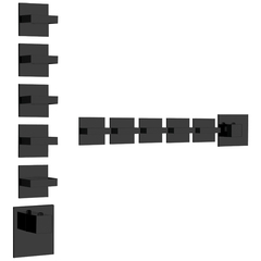 Gessi Rettangolo 43220#299 Встраиваемый термостат, подключение на 3/4”, с 5ю независимыми выходами(внешние части), цвет: черный фото