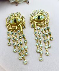 Серьги длинные BLUE EYE Schiaparelli с подвесками кристаллами