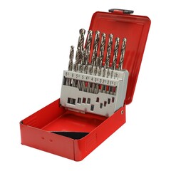 Набор сверл по металлу 1-10мм 19шт DIN338 HSS-G 118° (мет. кейс) H-Tools Pro 214214PRO
