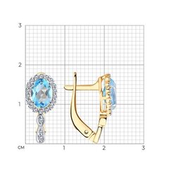 728265 - Серьги из золота 585 пробы с топазами и фианитами