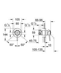 Смеситель для душа встраиваемый Grohe Bauclassic 29048000
