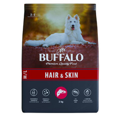 Mr.Buffalo Hair Skin сухой корм для собак средних и крупных пород (лосось) 2 кг