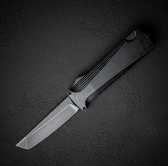 Фото Автоматический нож Daggerr Кощей Tanto Black, сталь D2, рукоять алюминий