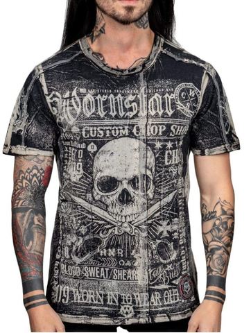 Wornstar | Футболка мужская BLOOD SWEAT AND SHEARS TEE W017 перед