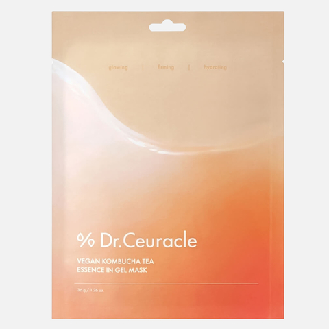 DR.CEURACLE Vegan Kombucha Tea Essence In Gel Mask Веганская гидрогелевая маска-эссенция с комбучей, 36 гр