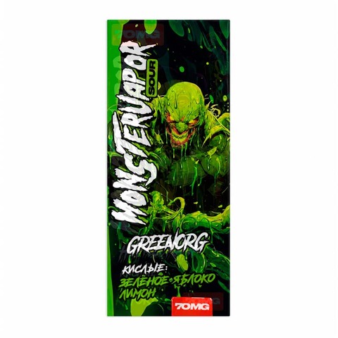 Жидкость MONSTERVAPOR SOUR Salt 2% ULTRA 70mg 30 ml - Зелёное яблоко Лимон