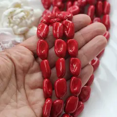 Майорка, имитация барочного жемчуга, красная 18*12 мм, 1 нить, МА014